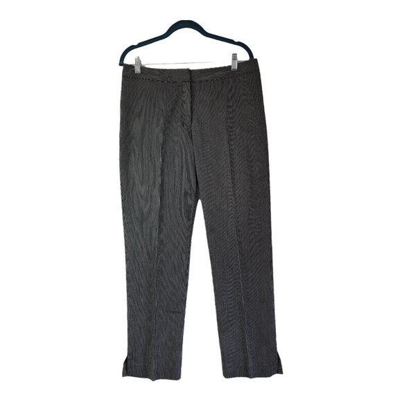 Worthington Women's Stretch Pants Flat Front Ankle Length Size 8 Black Striped - Picture 1 of 10